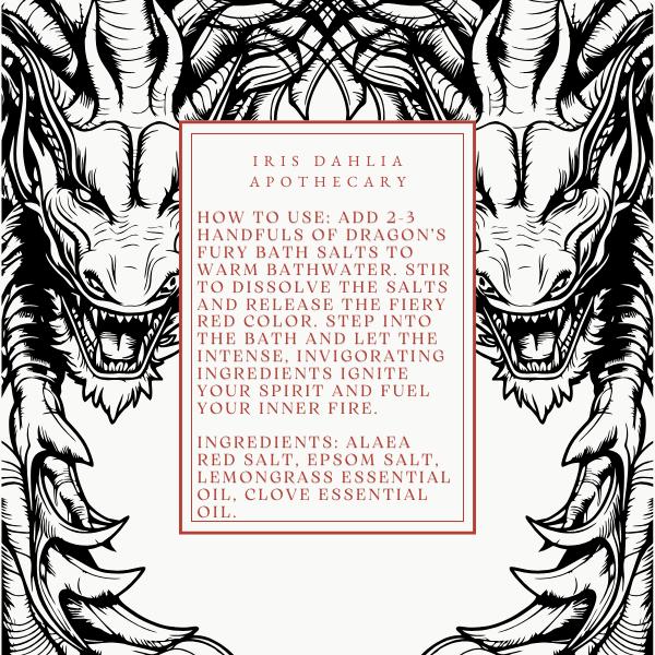 Dragon's Fury Bath Salts - Iris Dahlia Apothecary