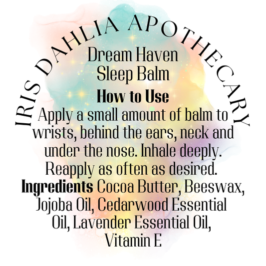 Dream Haven Sleep Balm – Calming Nighttime Aromatherapy with Lavender & Cedarwood - Iris Dahlia Apothecary