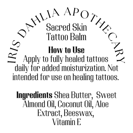 Sacred Skin Tattoo Balm – All-Natural Tattoo Aftercare for Vibrancy & Hydration | Fragrance-Free - Iris Dahlia Apothecary