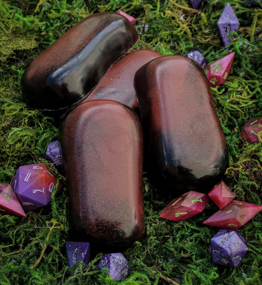 Warrior’s Wash Bar Soap | Red & Black Swirl – 2oz Bold Cleansing Bar with Essential Oils & Charcoal - Iris Dahlia Apothecary