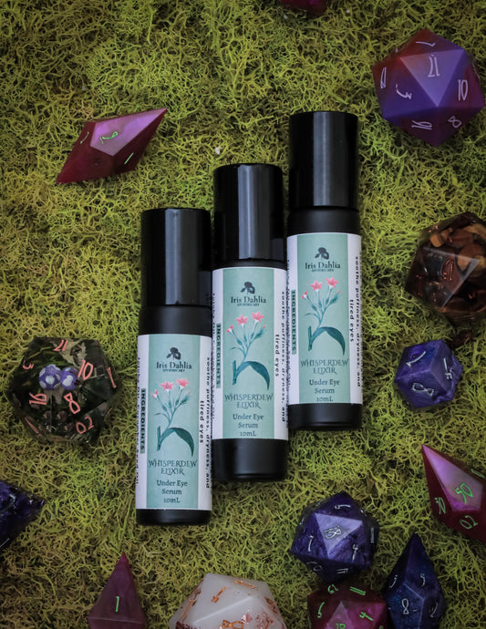 Whisperdew Elixir Eye Serum – Soothing Roll-On for Dry, Puffy Eyes - Iris Dahlia Apothecary