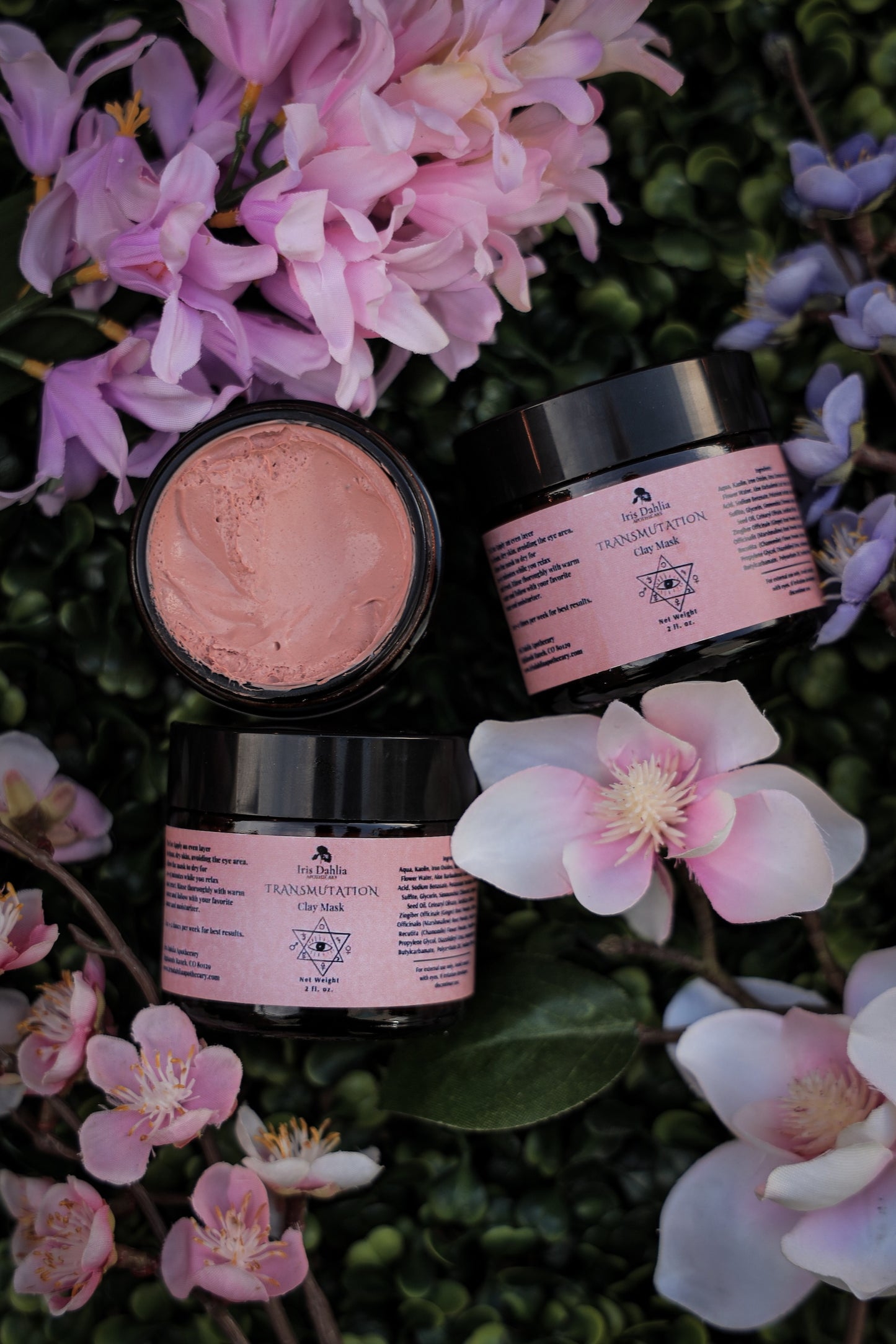 Transmutation Clay Mask – Radiance Ritual with Rose Clay & Botanicals | 2oz Jar - Iris Dahlia Apothecary
