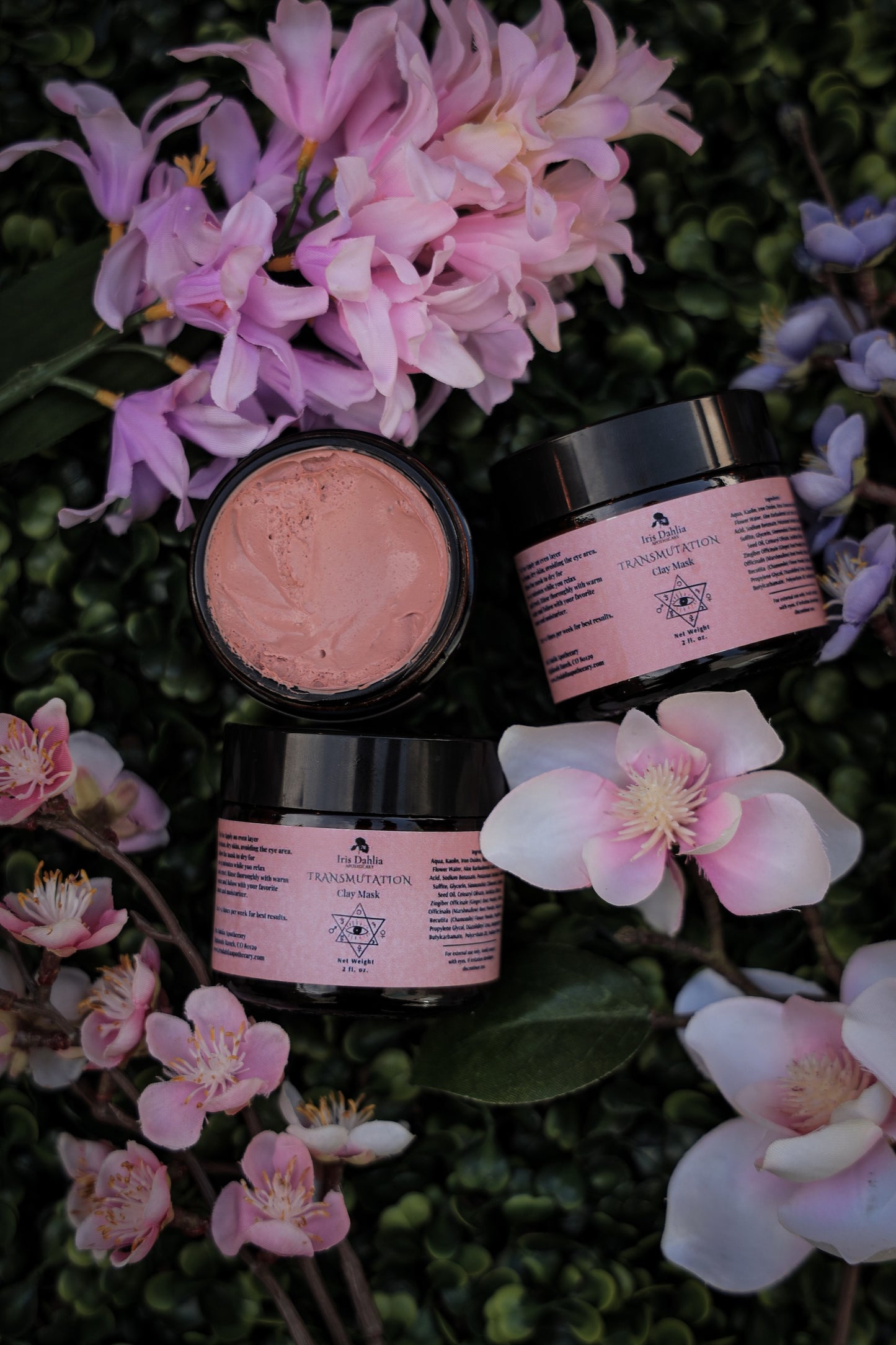Transmutation Clay Mask – Radiance Ritual with Rose Clay & Botanicals | 2oz Jar - Iris Dahlia Apothecary