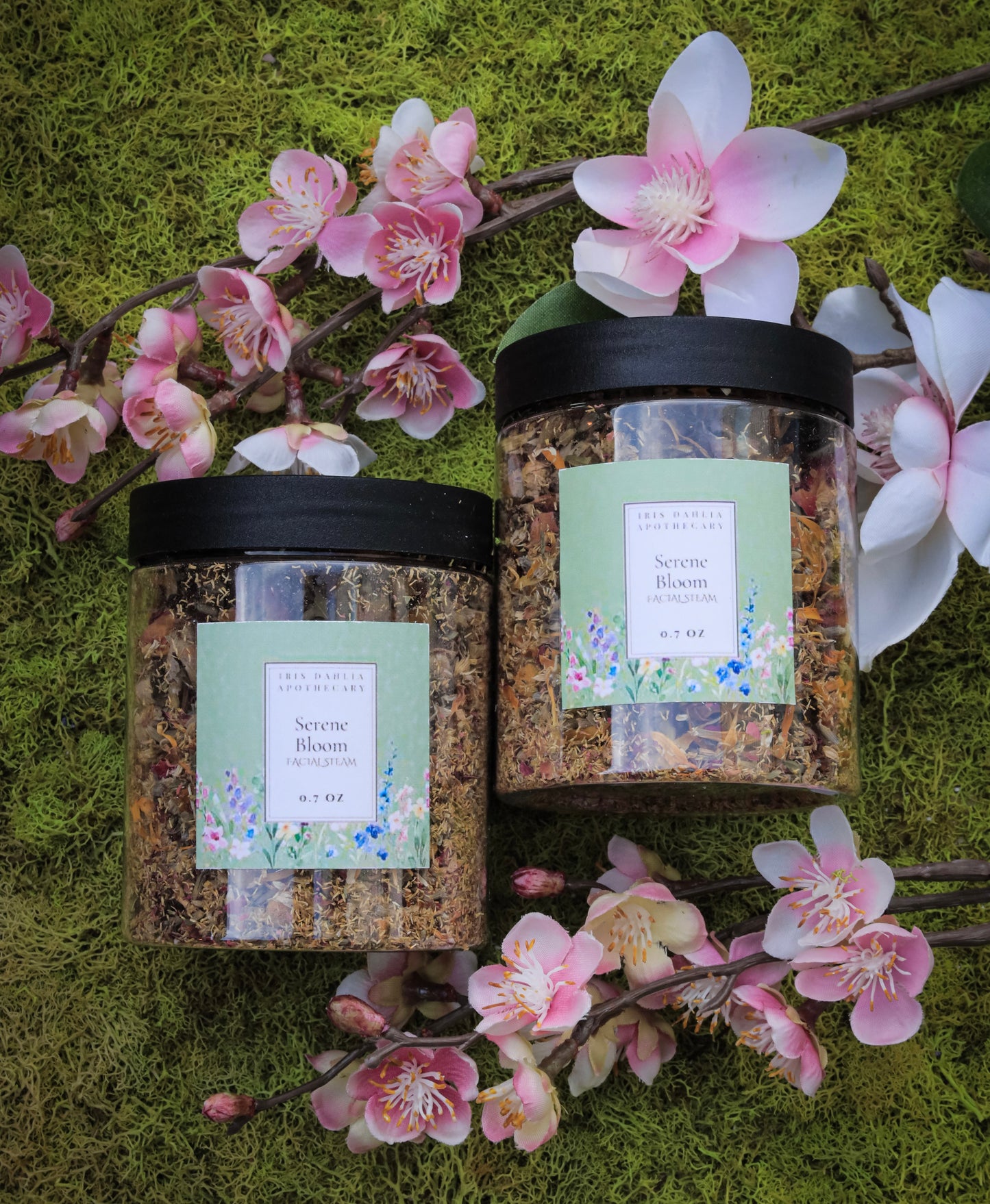 Serene Bloom Facial Steam – 0.7 oz Jar | Calming Botanical Blend - Iris Dahlia Apothecary