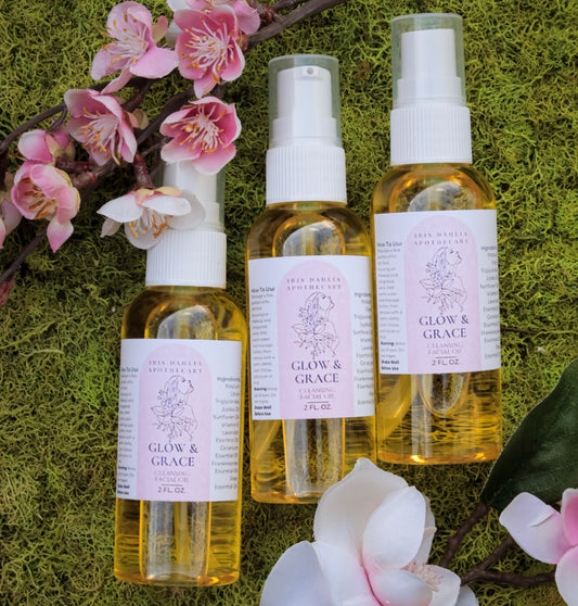 Glow & Grace Cleansing Facial Oil – 2 fl oz | Natural Oil Cleanser - Iris Dahlia Apothecary