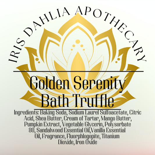 Golden Serenity Bath Truffle – Shea & Mango Butter Soak with Sandalwood & Vanilla - Iris Dahlia Apothecary
