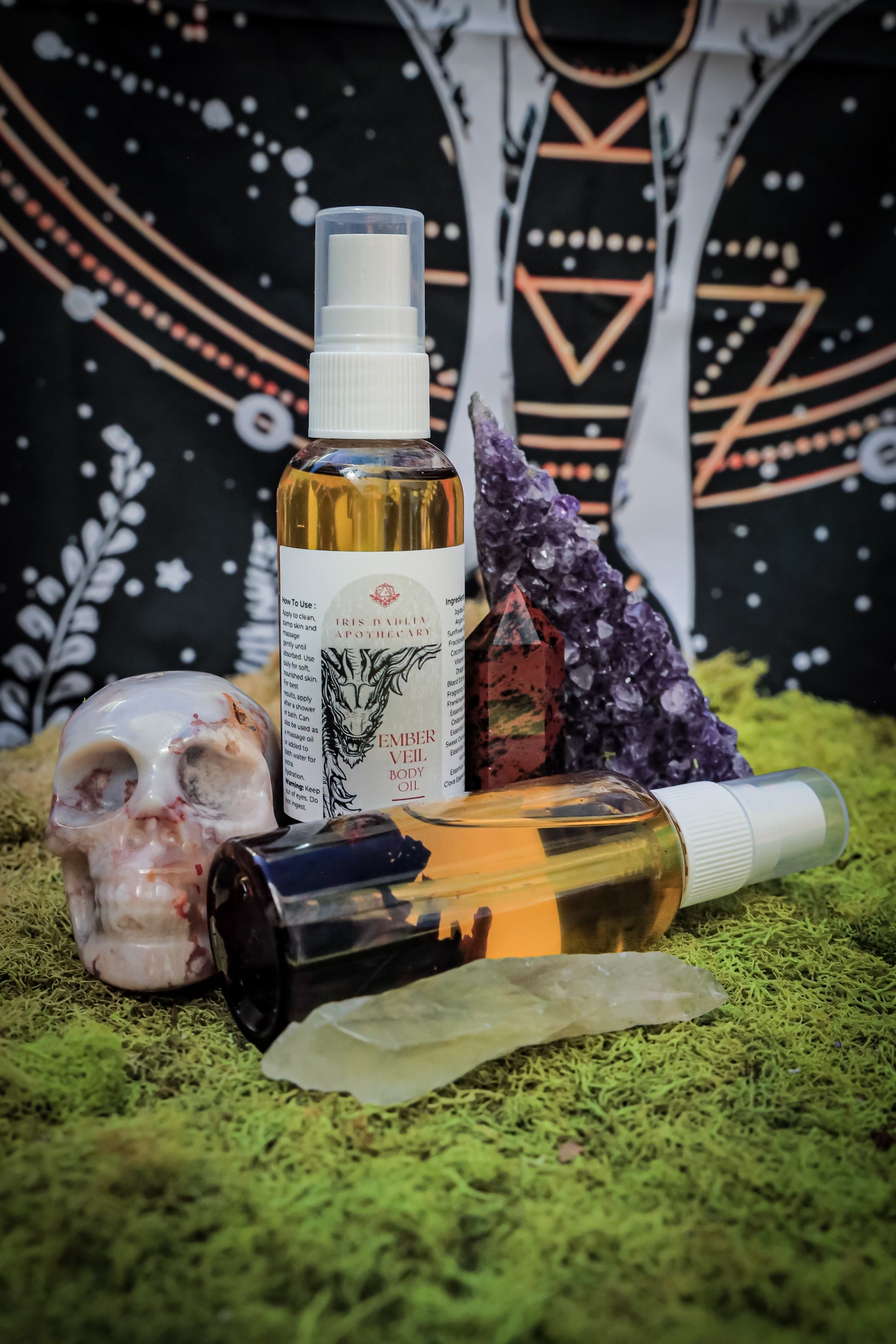 Ember Veil Body Oil - 2oz - Dungeons and Dragons - Dragon's Hoard Collection - Iris Dahlia Apothecary
