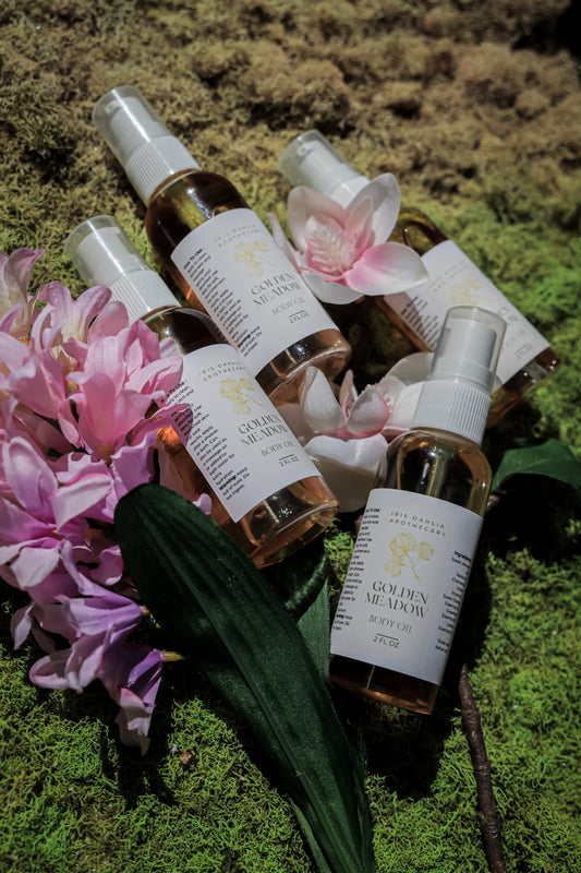Golden Meadow Body Oil – Radiant Hydration with Citrus & Botanicals | 2 fl oz - Iris Dahlia Apothecary