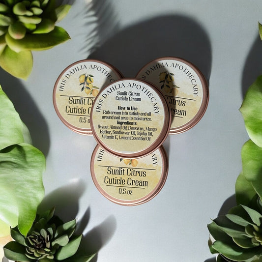 Sunlit Citrus Cuticle Cream – Hydrating Nail & Cuticle Care with Lemon Essential Oil - Iris Dahlia Apothecary
