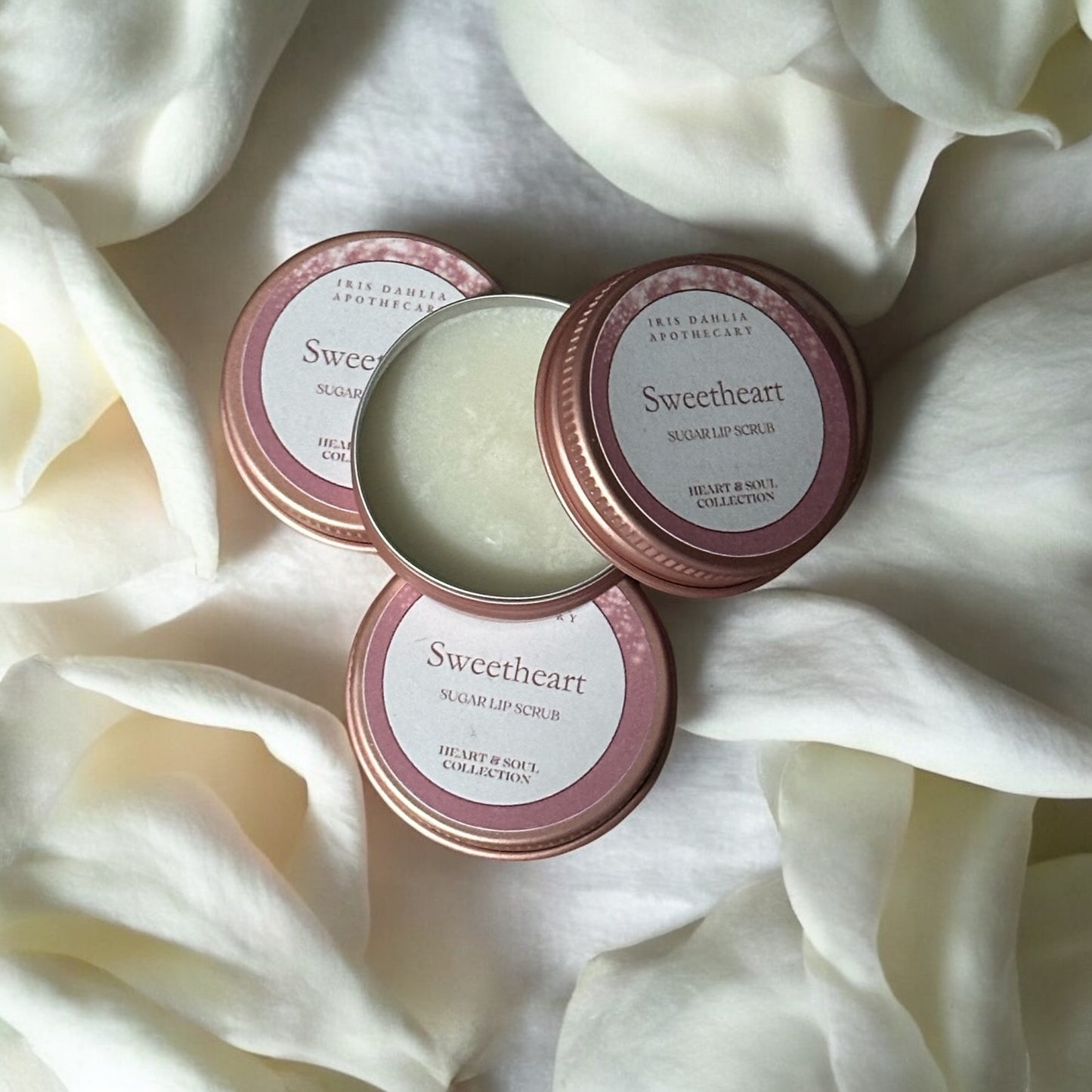 Sweetheart Sugar Lip Scrub – Sugared Strawberry Lip Exfoliator | Iris Dahlia Apothecary - Iris Dahlia Apothecary