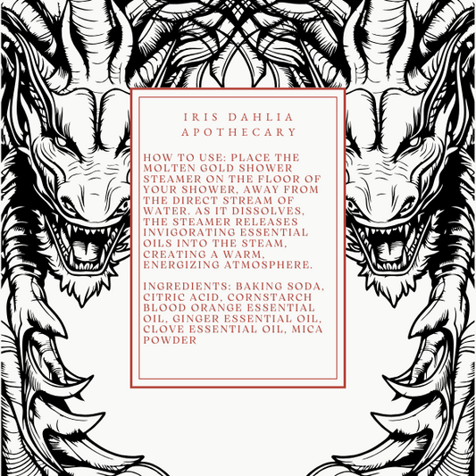 Molten Gold Shower Steamer – Blood Orange, Ginger & Clove | Dragon’s Hoard - Iris Dahlia Apothecary