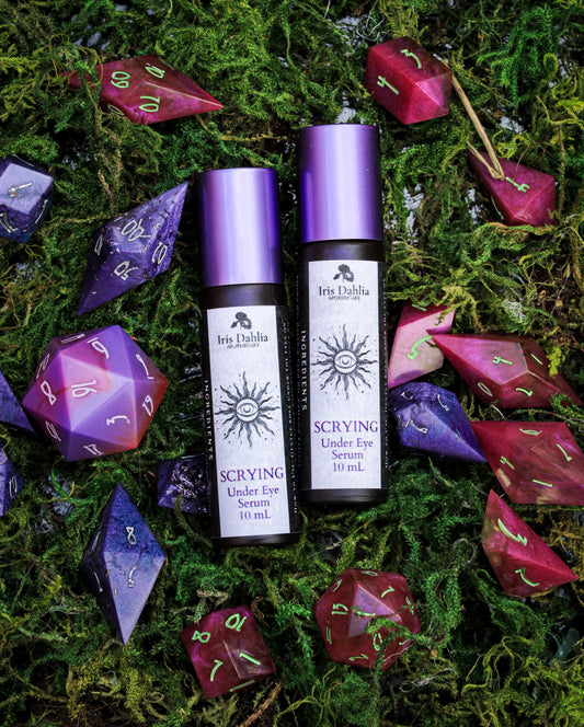 Scrying Under Eye Serum – 10 mL Caffeine Eye Roller - Iris Dahlia Apothecary