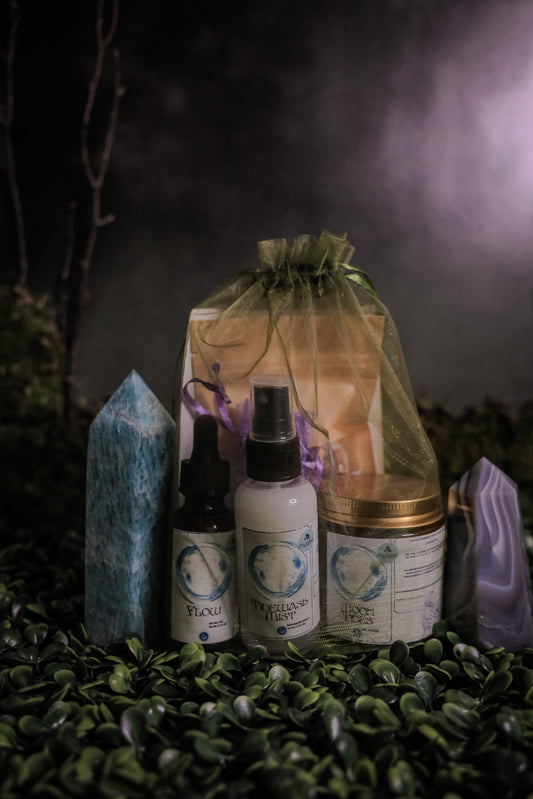 Water Element Ritual Kit | Moon Tides Candle, Bath Tea & Moonstone | Emotional Healing, Intuition & Flow