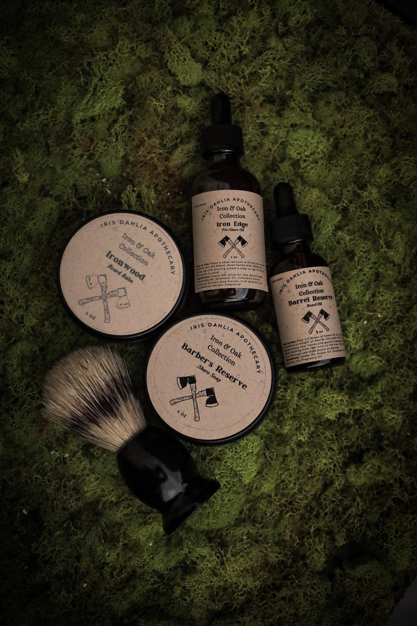 four different types of shaving products on a lush green backdrop