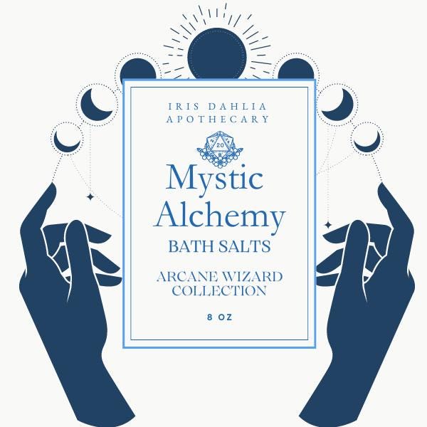 Mystic Alchemy Luxury DND Bath Salts Arcane Wizard CollectionAl l Natural Self Care Essentials Spa Essentials