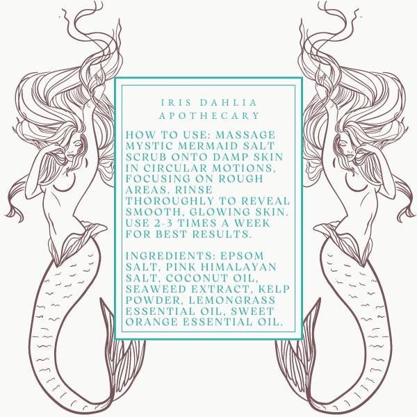 Mystic Mermaid Luxury Natural Salt Scrub: Fantasy-Inspired Self-Care Spa Gift for DnD Enthusiasts