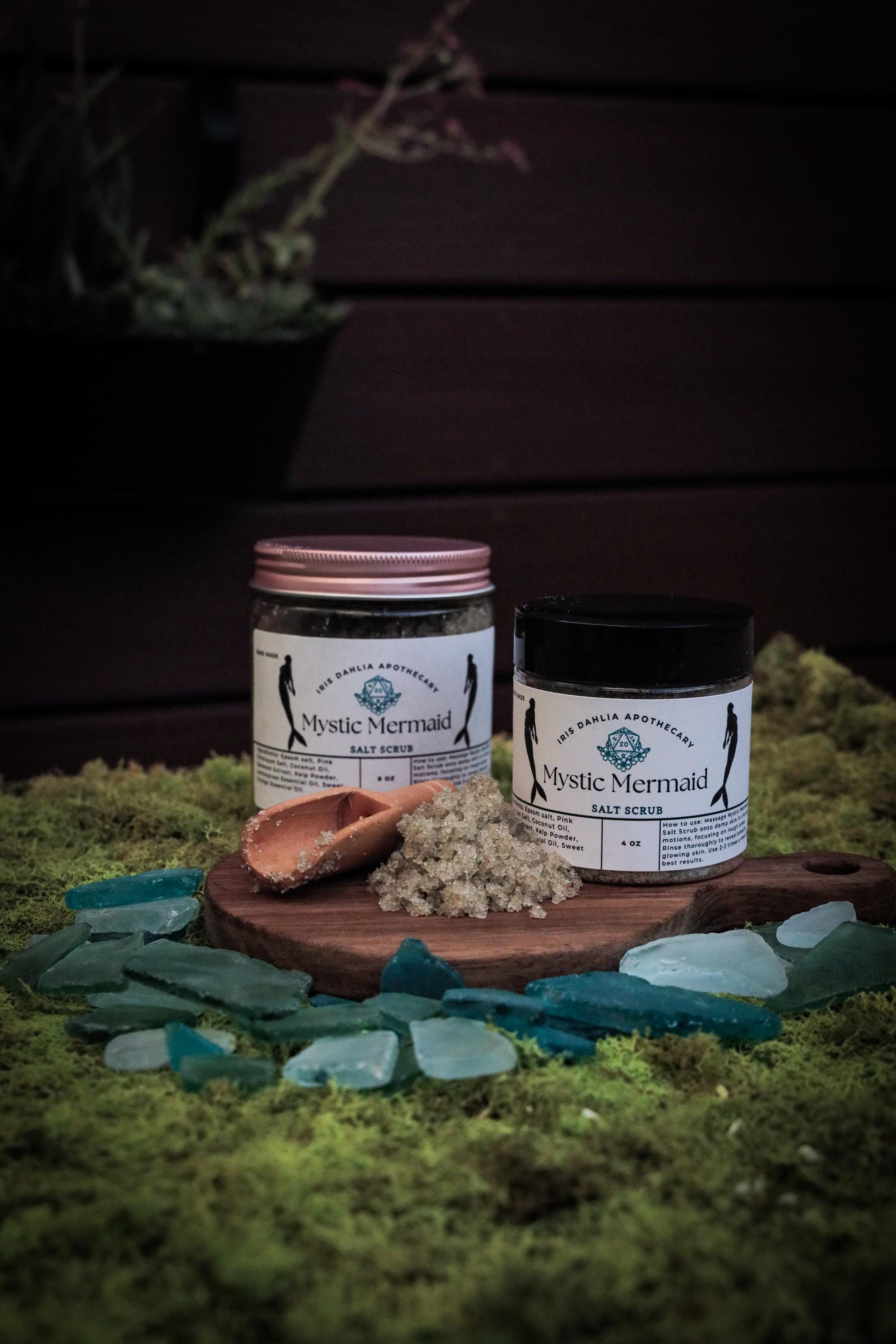 Mystic Mermaid Luxury Natural Salt Scrub: Fantasy-Inspired Self-Care Spa Gift for DnD Enthusiasts