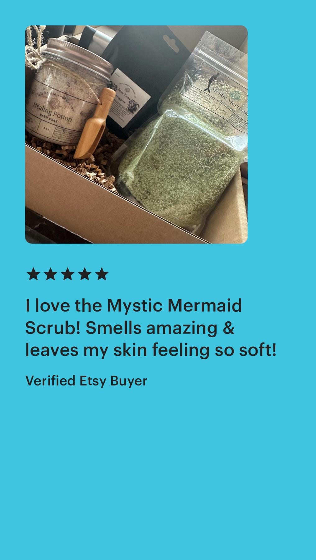 Mystic Mermaid Luxury Natural Salt Scrub: Fantasy-Inspired Self-Care Spa Gift for DnD Enthusiasts