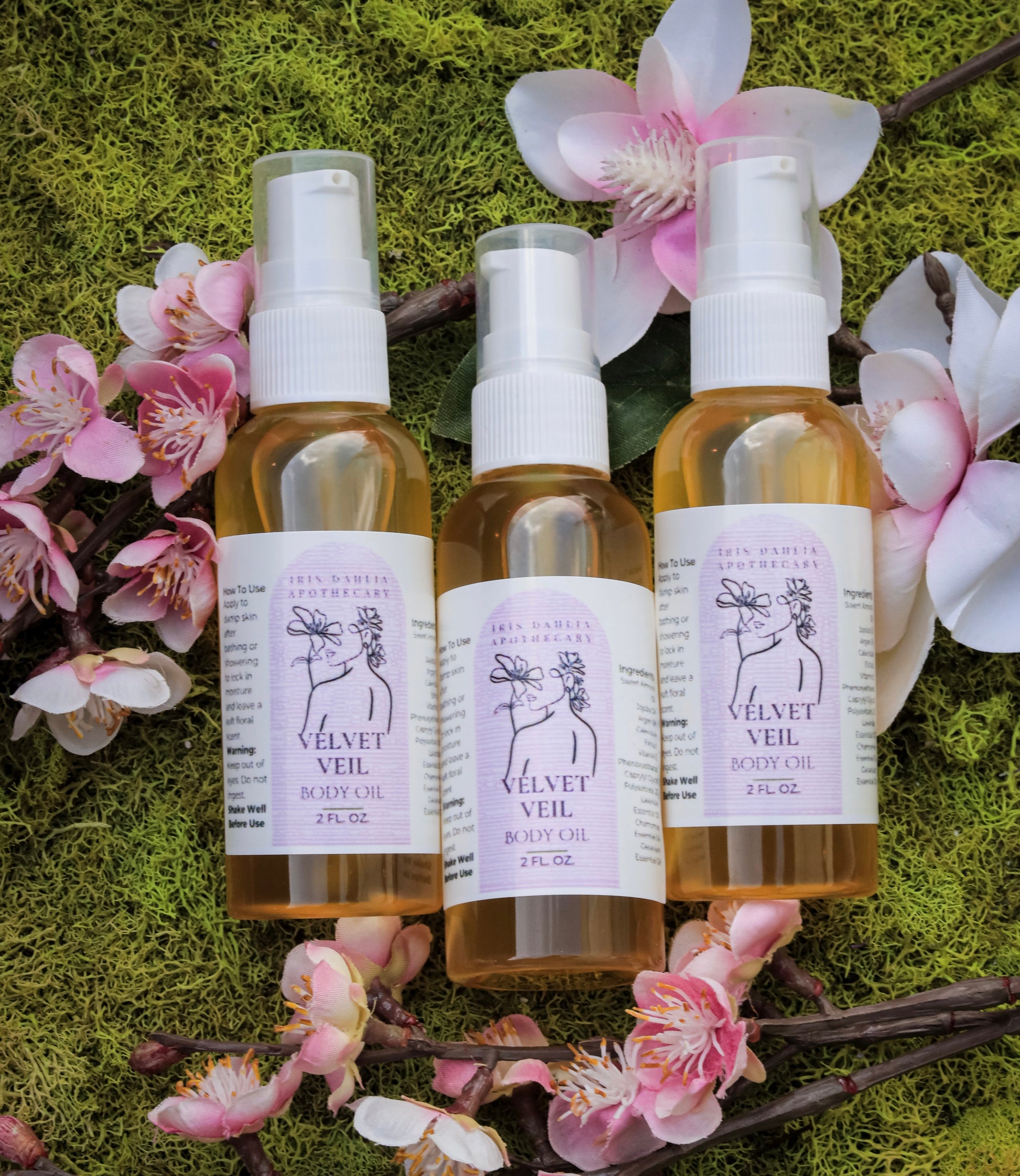 Velvet Veil Body Oil – 2 fl oz | Nourishing Floral Body Moisturizer - Iris Dahlia Apothecary