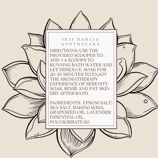 Serenity Soak Bath Salts - Iris Dahlia Apothecary