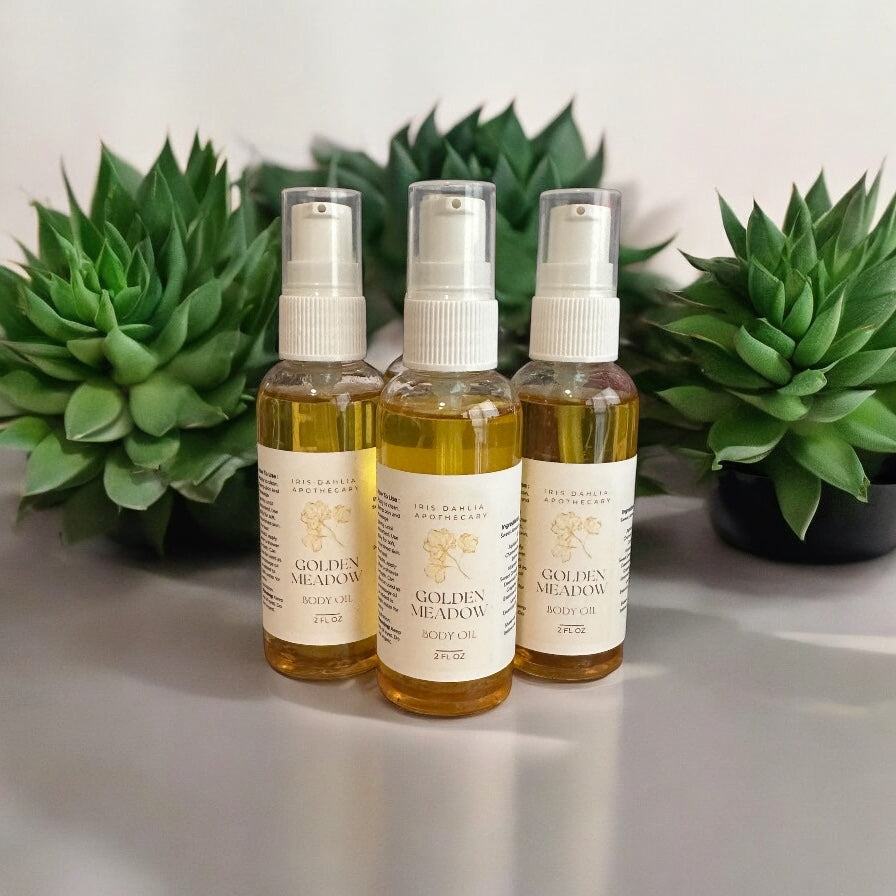 Golden Meadow Body Oil – Radiant Hydration with Citrus & Botanicals | 2 fl oz - Iris Dahlia Apothecary