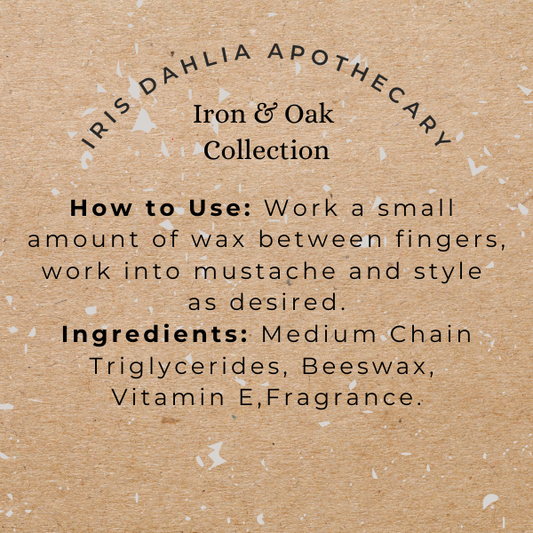 Timber Tamber Mustache Wax – Firm Hold | Bourboned Tobacco Scent - Iris Dahlia Apothecary